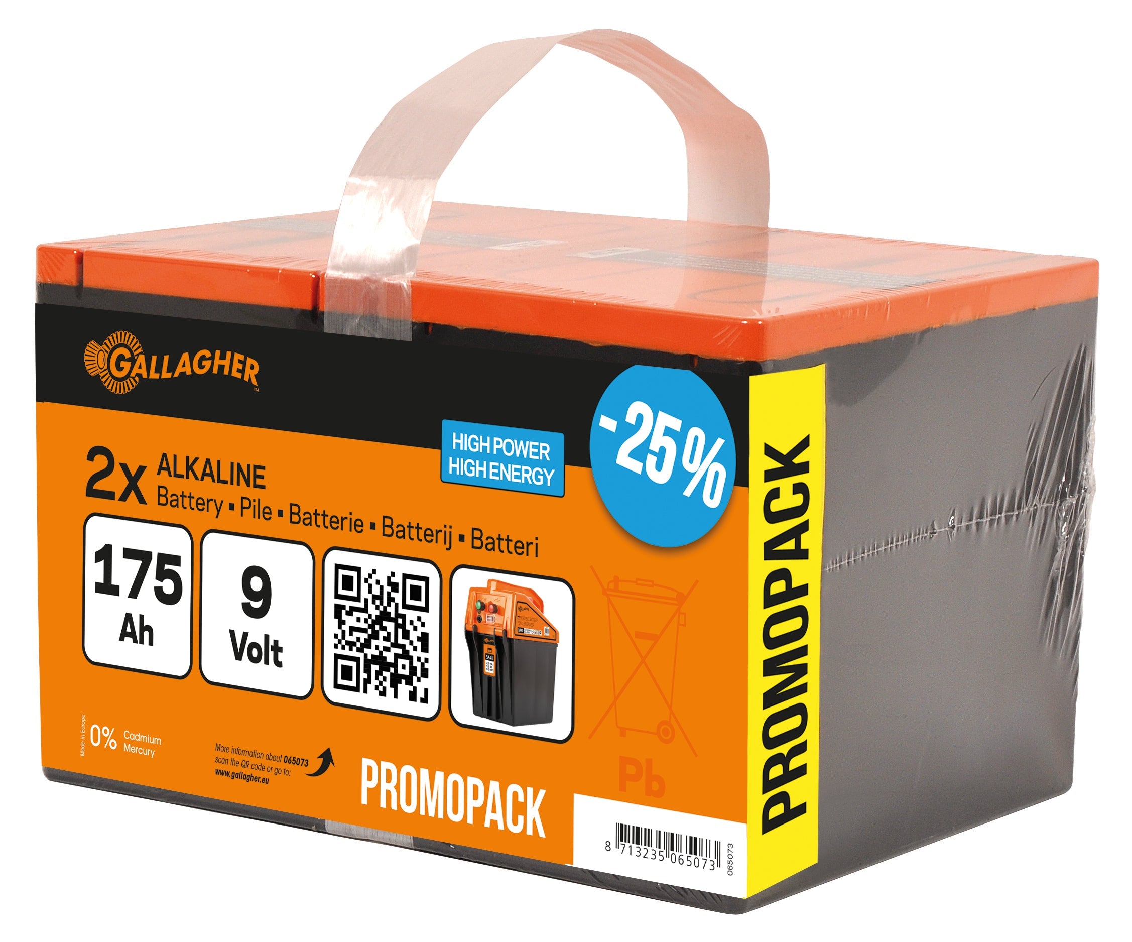 Duopack Alkaline battery 2x 9V/175Ah - 190x125x160mm